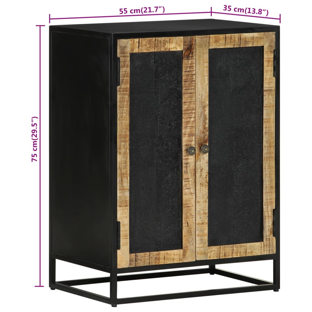 Dressoir Met 2 Deuren Massief Mangohout En Ijzer
