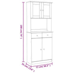 Hoge Kast Alta 77X35X188 Cm Massief Grenenhout