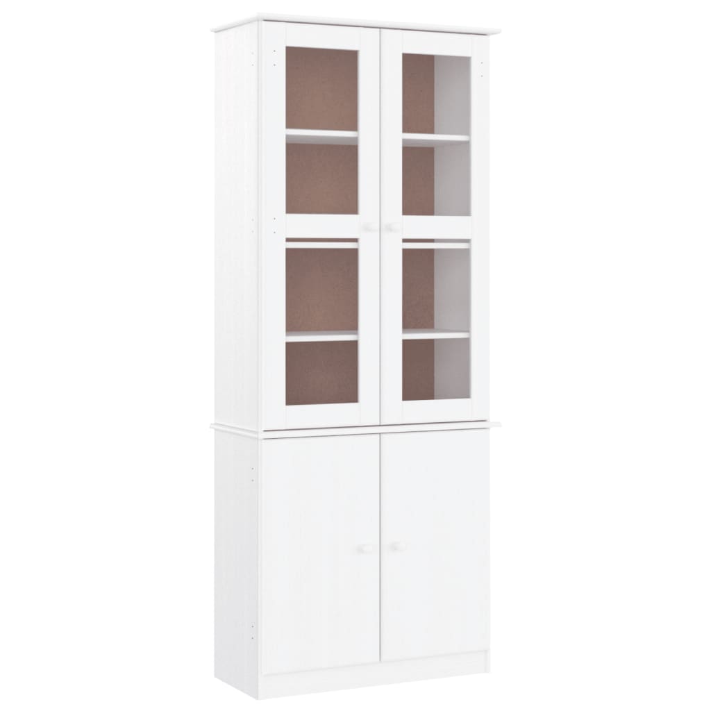 Vitrinekast Alta 77X35X186,5 Cm Massief Grenenhout