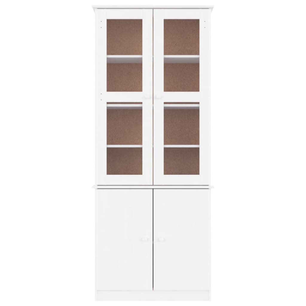 Vitrinekast Alta 77X35X186,5 Cm Massief Grenenhout