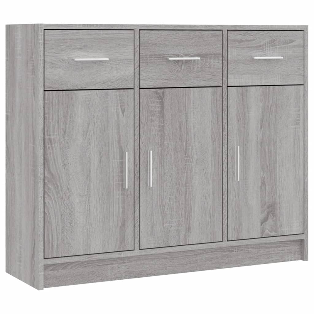 Dressoir 91X28X75 Cm Bewerkt Hout Eikenkleurig