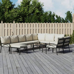 6-Delige Loungeset Met Kussens Staal