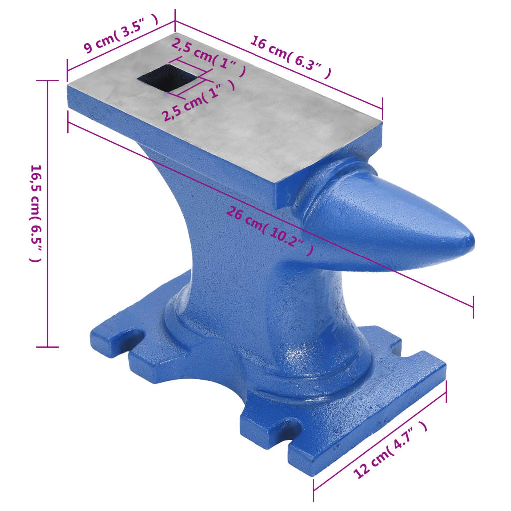 Aambeeld 10,9 Kg Gietijzer Blauw
