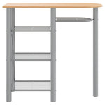 Barset 3-Delig Bewerkt Hout En Ijzer Grijs En Bruin