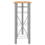 Barset 3-Delig Bewerkt Hout En Ijzer Grijs En Bruin