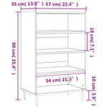 Hoge Kast 57X35X90 Cm Bewerkt Hout Bruin Eikenkleur