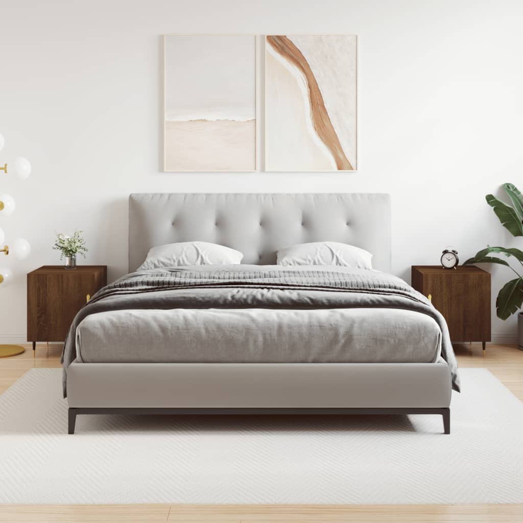 Nachtkastje 40X40X50 Cm Bewerkt Hout Eikenkleurig