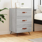 Nachtkastje 40X40X66 Cm Bewerkt Hout Eikenkleurig