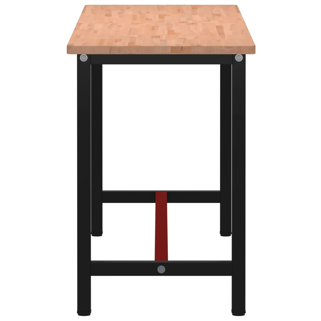 Werkbank 180X55X81,5 Cm Massief Beukenhout En Metaal