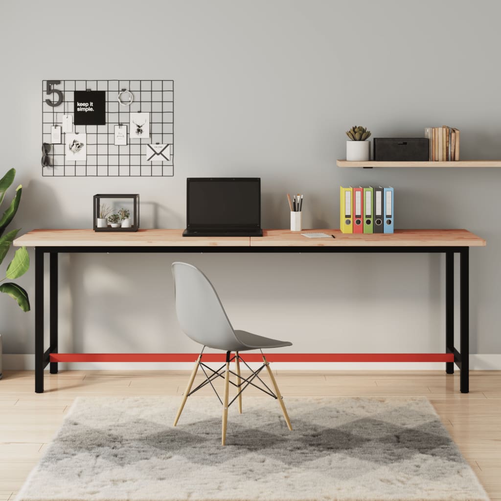 Werkbank 180X55X81,5 Cm Massief Beukenhout En Metaal
