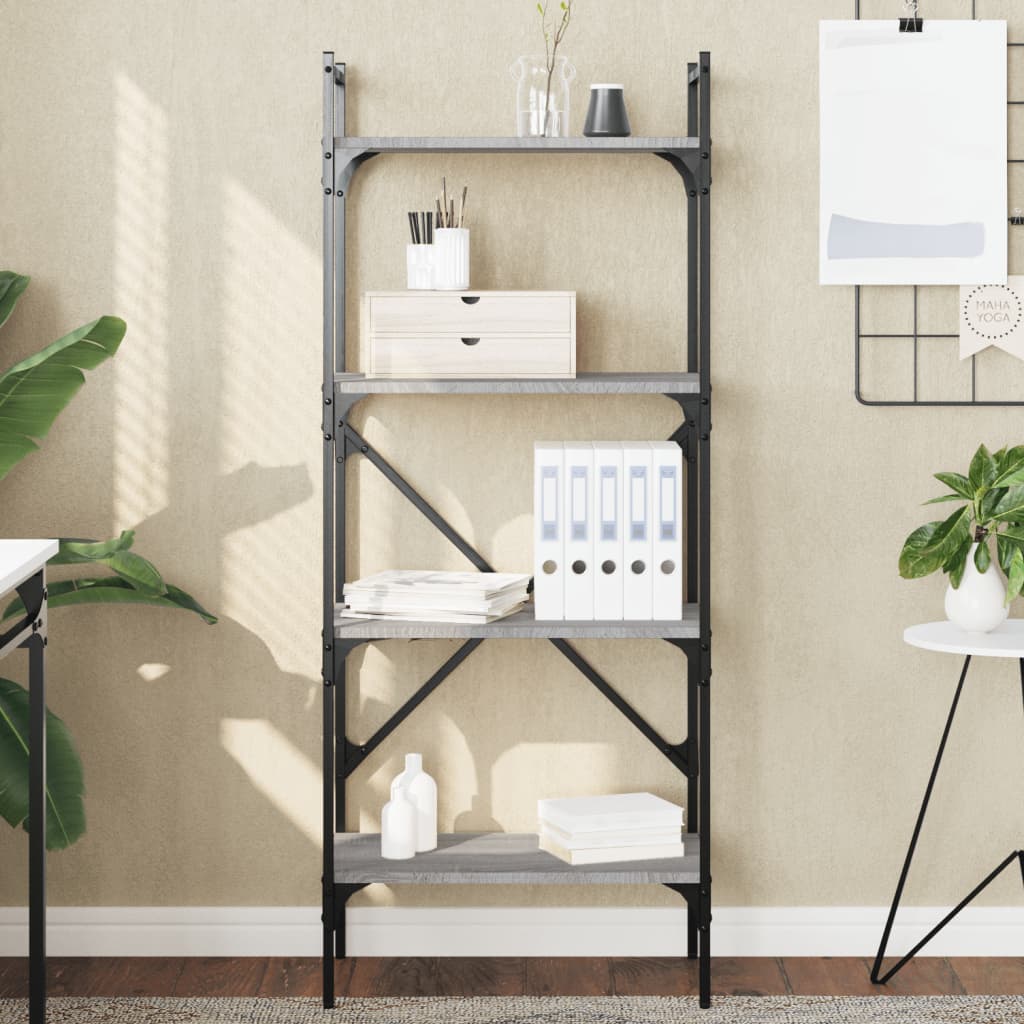 Boekenkast 5-Laags 56X31,5X174 Cm Bewerkt Hout