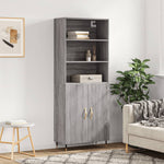 Hoge Kast 69,5X34X180 Cm Bewerkt Hout Kleurig