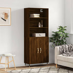 Hoge Kast 69,5X34X180 Cm Bewerkt Hout Kleurig