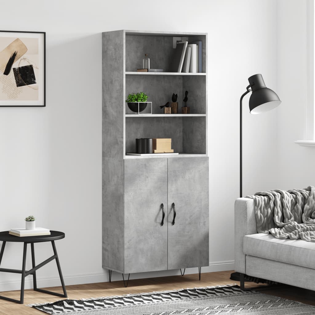Hoge Kast 69,5X34X180 Cm Bewerkt Hout Eikenkleurig