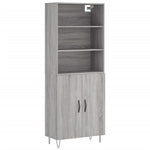 Hoge Kast 69,5X34X180 Cm Bewerkt Hout Eikenkleurig