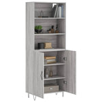 Hoge Kast 69,5X34X180 Cm Bewerkt Hout Eikenkleurig