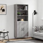 Hoge Kast 69,5X34X180 Cm Bewerkt Hout Eikenkleurig