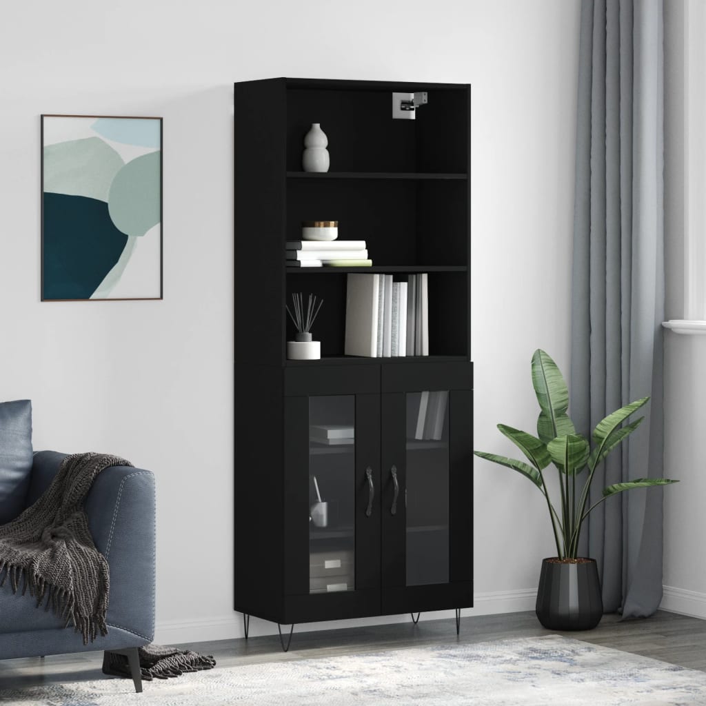 Hoge Kast 69,5X34X180 Cm Bewerkt Hout