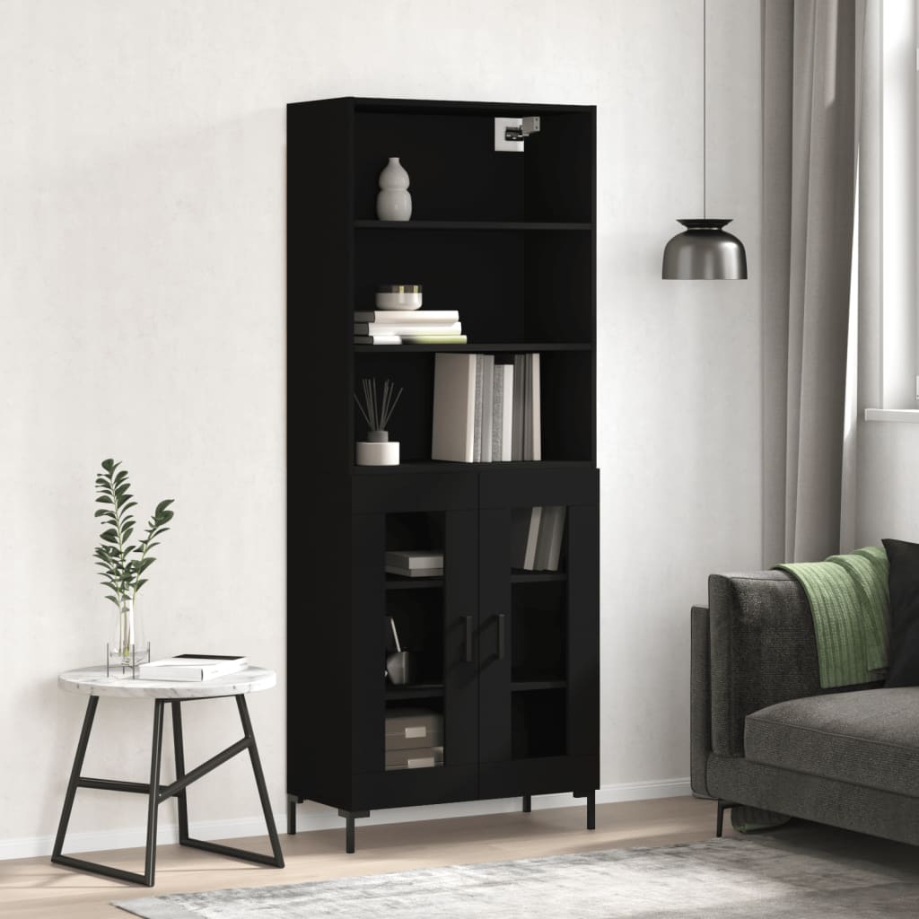 Hoge Kast 69,5X34X180 Cm Bewerkt Hout Eikenkleurig