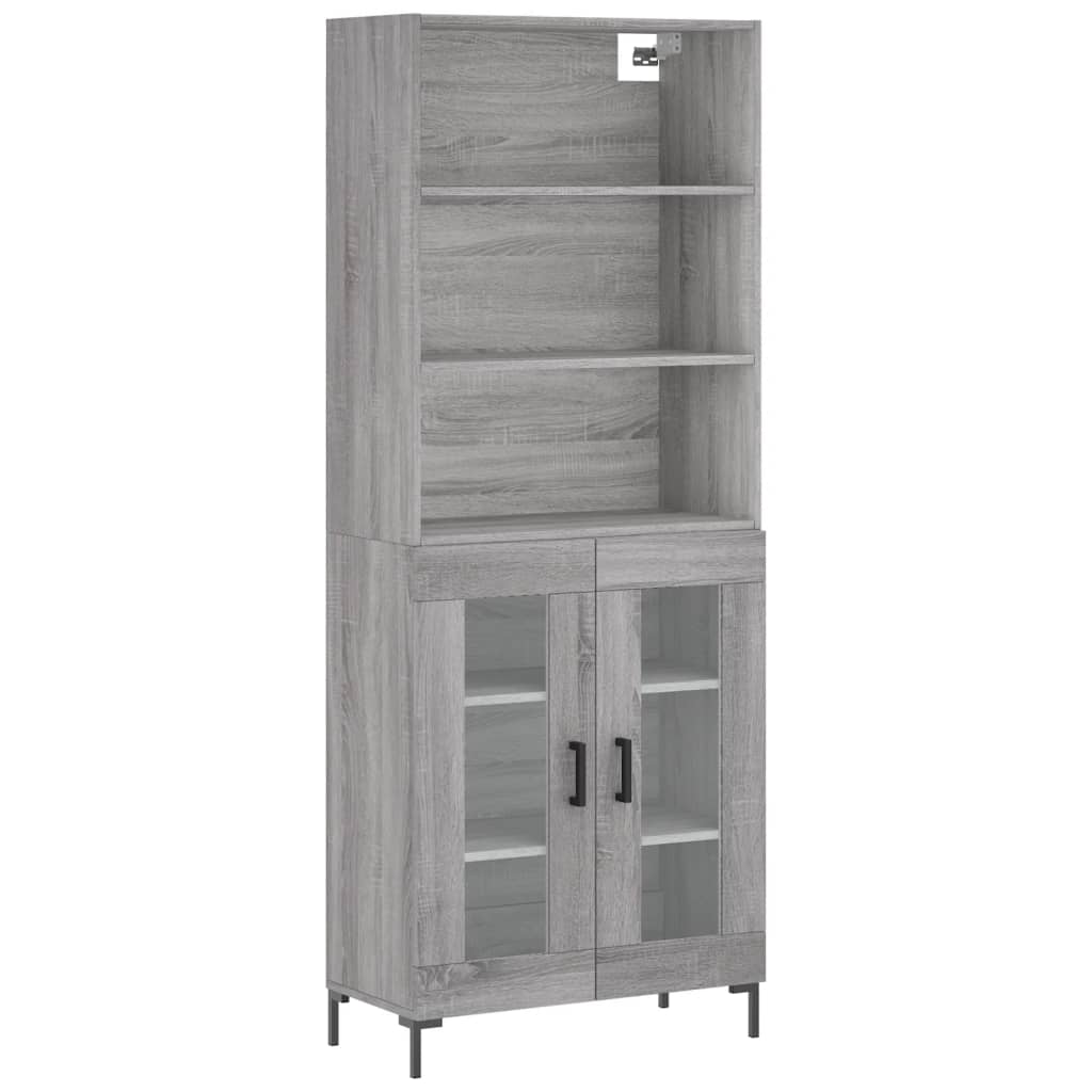 Hoge Kast 69,5X34X180 Cm Bewerkt Hout Eikenkleurig