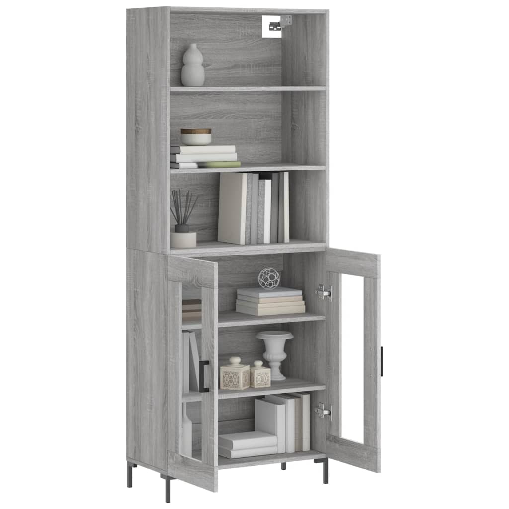 Hoge Kast 69,5X34X180 Cm Bewerkt Hout Eikenkleurig