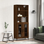 Hoge Kast 69,5X34X180 Cm Bewerkt Hout Eikenkleurig