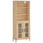 Hoge Kast 69,5X34X180 Cm Bewerkt Hout Kleurig