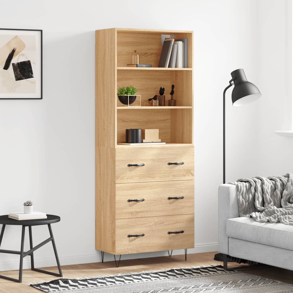 Hoge Kast 69,5X34X180 Cm Bewerkt Hout