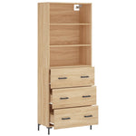 Hoge Kast 69,5X34X180 Cm Bewerkt Hout Kleurig