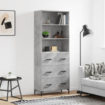 Hoge Kast 69,5X34X180 Cm Bewerkt Hout Kleurig