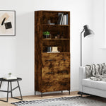 Hoge Kast 69,5X34X180 Cm Bewerkt Hout Kleurig