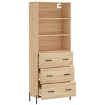Hoge Kast 69,5X34X180 Cm Bewerkt Hout Kleurig