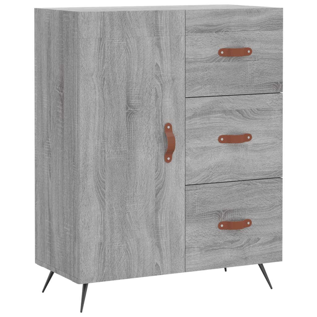 Hoge Kast 69,5X34X180 Cm Bewerkt Hout Eikenkleurig