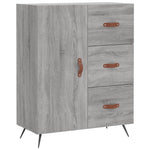 Hoge Kast 69,5X34X180 Cm Bewerkt Hout Eikenkleurig