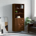 Hoge Kast 69,5X34X180 Cm Bewerkt Hout Eikenkleurig