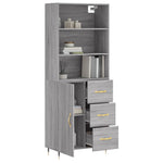 Hoge Kast 69,5X34X180 Cm Bewerkt Hout Eikenkleurig