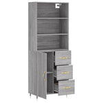 Hoge Kast 69,5X34X180 Cm Bewerkt Hout Eikenkleurig
