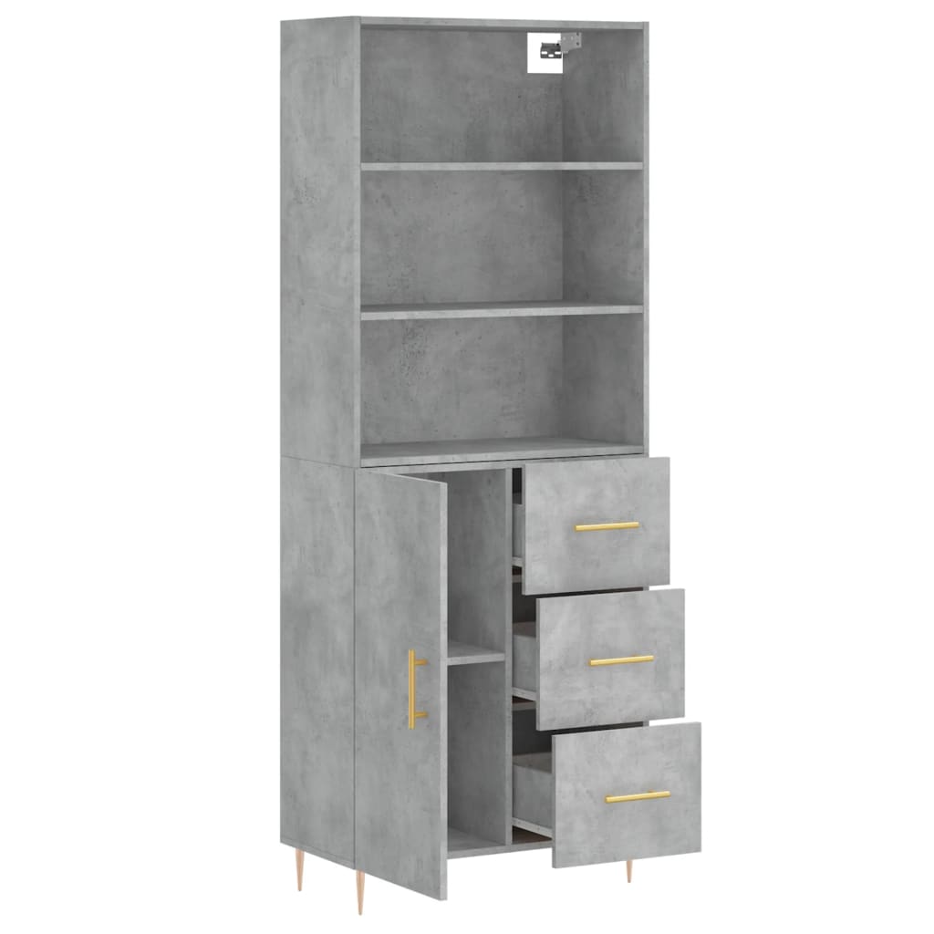 Hoge Kast 69,5X34X180 Cm Bewerkt Hout