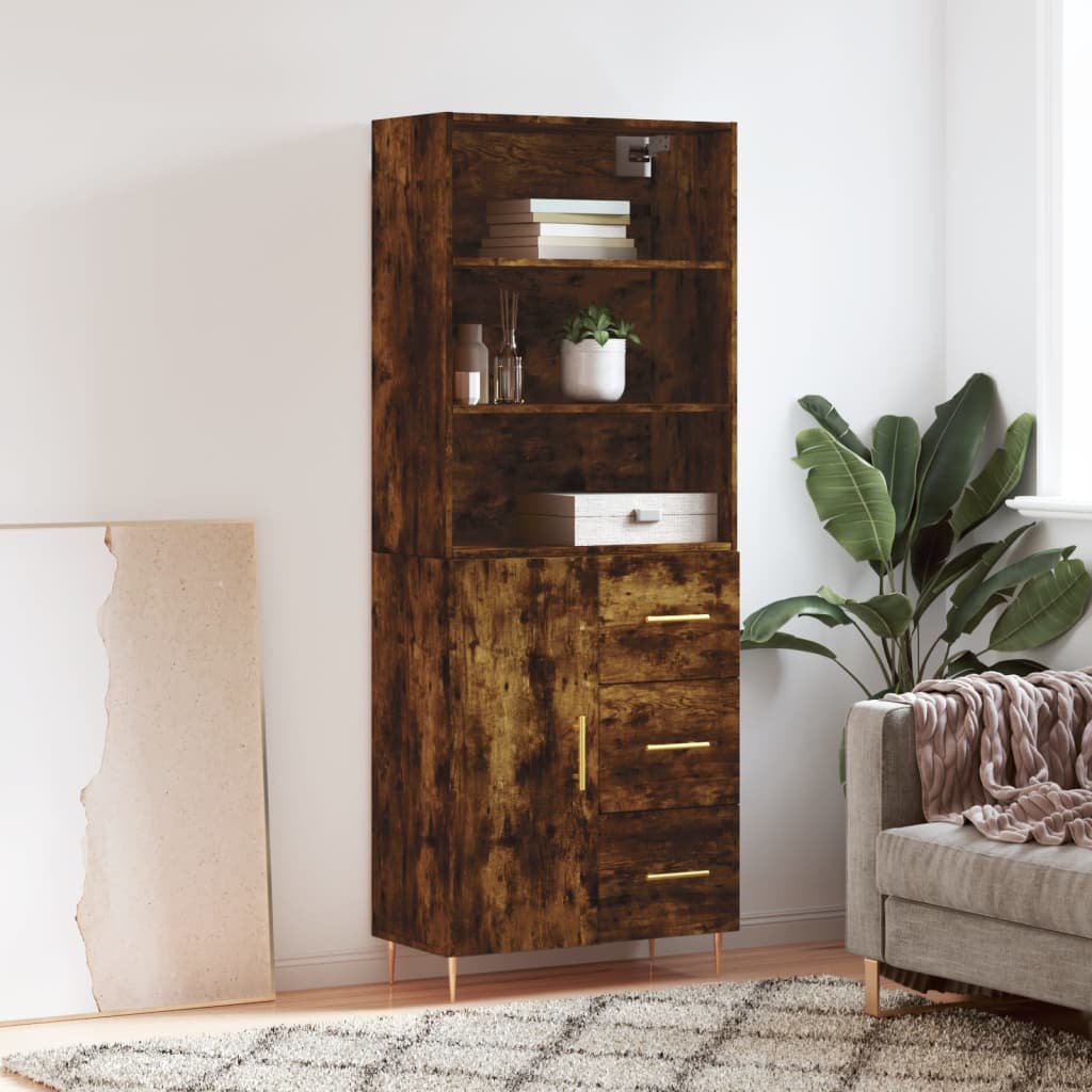 Hoge Kast 69,5X34X180 Cm Bewerkt Hout