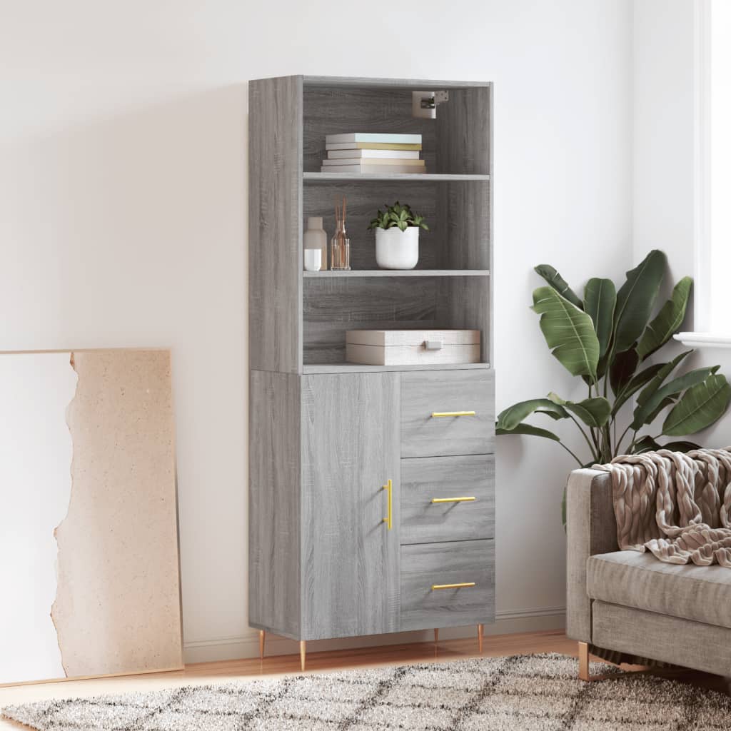 Hoge Kast 69,5X34X180 Cm Bewerkt Hout