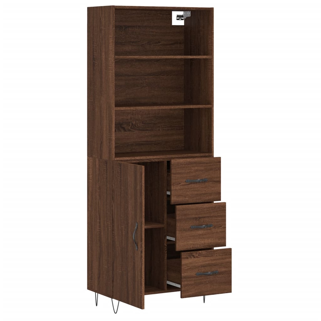 Hoge Kast 69,5X34X180 Cm Bewerkt Hout