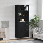 Hoge Kast 69,5X34X180 Cm Bewerkt Hout Eikenkleurig
