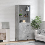 Hoge Kast 69,5X34X180 Cm Bewerkt Hout Eikenkleurig