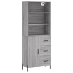 Hoge Kast 69,5X34X180 Cm Bewerkt Hout Eikenkleurig