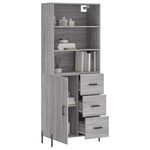 Hoge Kast 69,5X34X180 Cm Bewerkt Hout Eikenkleurig
