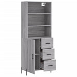 Hoge Kast 69,5X34X180 Cm Bewerkt Hout Eikenkleurig