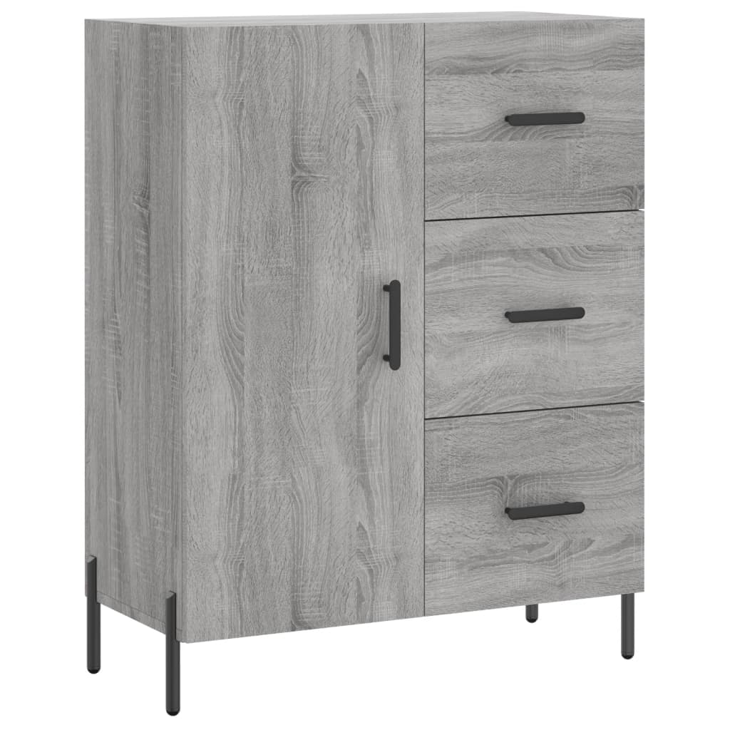 Hoge Kast 69,5X34X180 Cm Bewerkt Hout Eikenkleurig