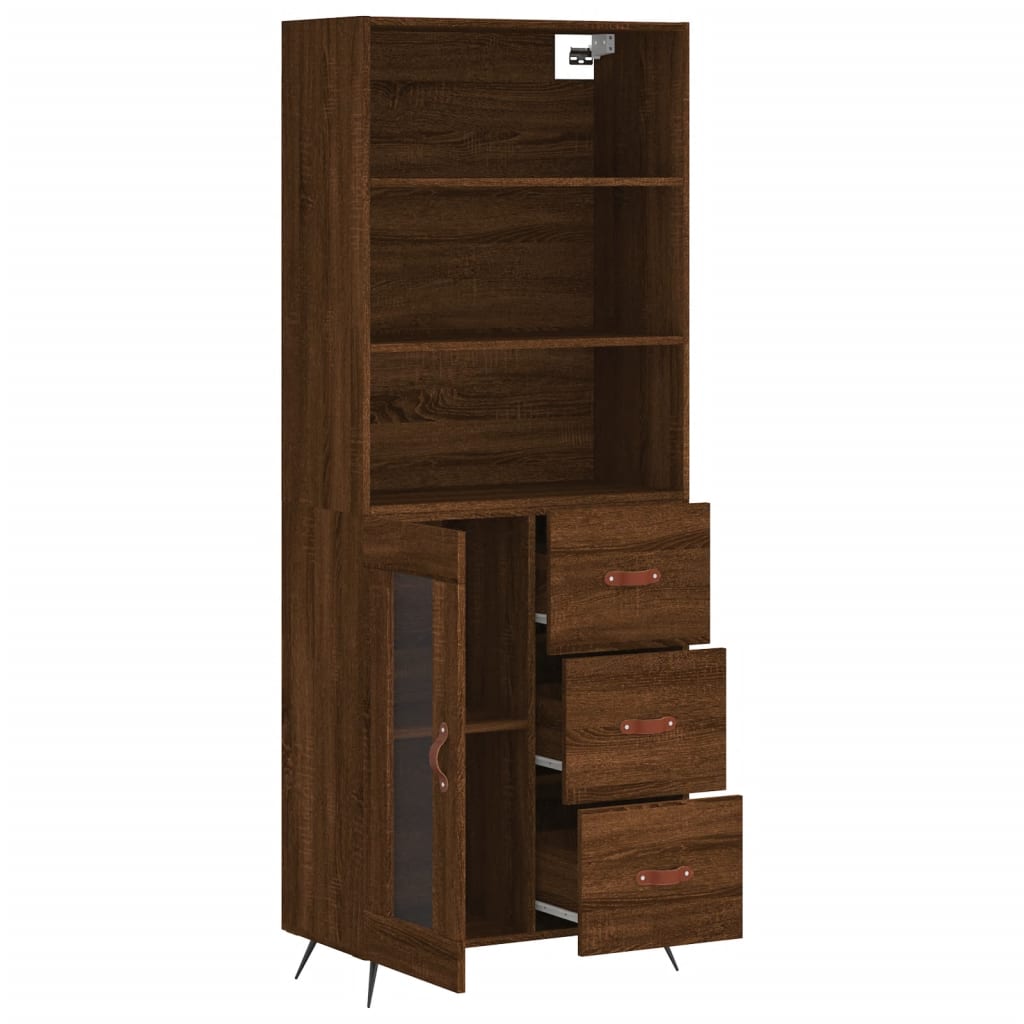 Hoge Kast 69,5X34X180 Cm Bewerkt Hout