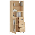 Hoge Kast 69,5X34X180 Cm Bewerkt Hout Kleurig
