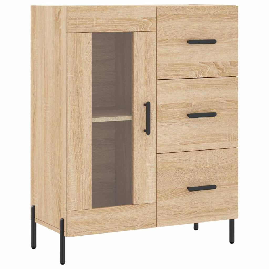 Hoge Kast 69,5X34X180 Cm Bewerkt Hout Kleurig